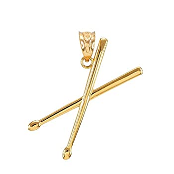 【中古】【インポート品・未当て嵌める】14K 黄色ゴールド 3D 膜鳴楽器突っ支い棒 笛竹 引きつける シャンデリヤ