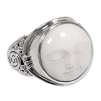 【中古】【輸入品・未使用】NOVICA .925スターリングシルバー 手作りカクテルリング 「月の顔」%ｶﾝﾏ% スターリングシルバー。%ｶﾝﾏ% 宝石なし。