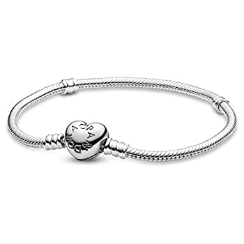 【中古】【輸入品・未使用】PANDORA Jewelry Moments ハートクラスプスネークチェーンチャーム スターリングシルバーブレスレット%ｶﾝﾏ% 28 CM%ｶﾝﾏ% 金属%ｶﾝﾏ% 適用なし%ｶﾝﾏ%