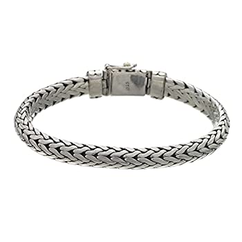 【中古】【輸入品・未使用】NOVICA メンズ .925スターリングシルバー カフブレスレット ボックスクラスプ付き ドラゴン｜スカイマーケットプラス