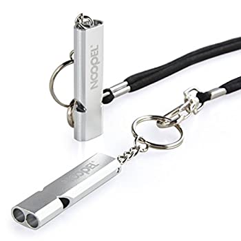 【中古】【輸入品・未使用】Noopel サバイバルホイッスル ランヤードとキーチェーン付き ダブルチューブ 緊急時安全ホイッスル キーリング付き ボート アウトドア キャンプ
