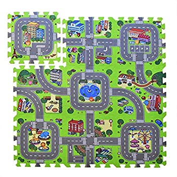 【中古】【輸入品・未使用】(9 Piece Set Zoo) - Exultimate Play Mat Road Toy Foam Playmat Interlocking Floor Puzzle Road Playroom Mat Interactive Play Set (9 Piece｜スカイマーケットプラス