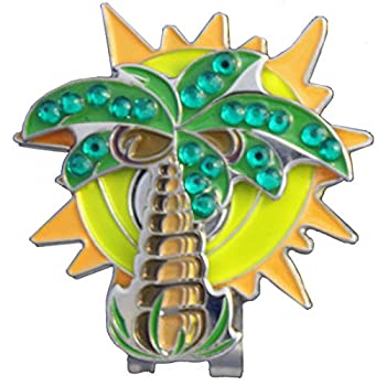【中古】【輸入品・未使用】Giggleゴルフ???Bling Palm Tree Sun Hatボールマーカー&クリップ