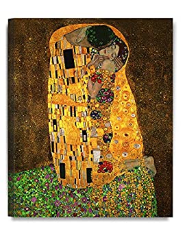 【中古】【輸入品・未使用】DecorArts 接吻 キス グスタフ・クリムトキャンバス地 ジクレー印刷 そのまま飾れる 16x20 イエロー P16006C451620