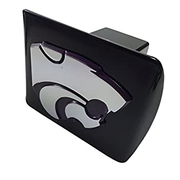 【中古】【輸入品・未使用】Kansas State Universityメタルエンブレム( withパープルTrim ) onブラックメタルHitchカバー