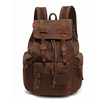 【中古】【輸入品・未使用】高容量キャンバスビンテージバックパック - 学校ハイキング旅行12-17インチ用 - ノートパソコン｜スカイマーケットプラス