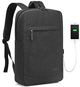 【中古】【輸入品・未使用】ビジネスラップトップバックパックfor 17インチコンピューター内蔵USB充電ケーブル付き軽量防水雨カバー ブラック VABP020BA