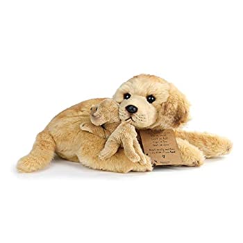 【中古】【輸入品・未使用】DEMDACO Yellow Lab and Pup Soft Golden 30cm Plush Fabric Stuffed Figure Toy