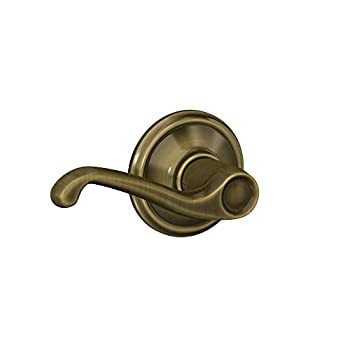 【中古】【インポート品・未当て嵌める】Schlage F10VFLA609 フレアパッセージレバー アンティーク金管楽器