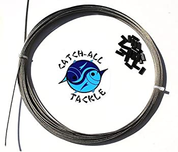 【中古】【輸入品・未使用】49ストランドケーブル ブライト7x7ステンレススチールキット 30フィート 320ポンド 1.2mm 10個付き 1.3mm クリンプ