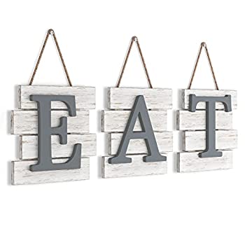 【中古】【輸入品・未使用】Barnyard Designs Eat Sign 壁装飾 素朴な農家の装飾に キッチンや自宅に 装飾木製文字を吊るす カントリーウォールアートに アンティーク調ホワ