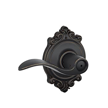 【中古】【インポート品・未当て嵌める】Schlage ブルックシャーコレクション アクセントプライバシーレバー F40 ACC 716 BRK 1