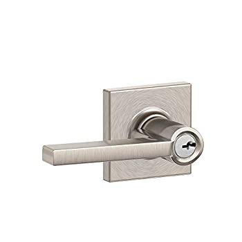 【中古】【輸入品・未使用】Schlage F51A LAT 619 COL Collins Trim Latitude Keyed Entry Lever%ｶﾝﾏ% Satin Nickel by Schlage Lock Company