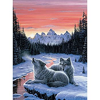 【中古】【輸入品・未使用】Bits and Pieces 300ピース 暗闇で光るパズル 大人用 - 冬の夜明け、雪の冬、狼 - アーティストジェフ・ティフト作 - 300ピース ジグソーパズル|スカイマーケットプラス