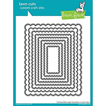 【中古】【輸入品・未使用】Lawn Fawn Craft Die Scalloped Rectangle Stackables - LF997 by Lawn Fawn