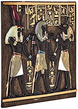 【中古】【輸入品・未使用】Rameses I Between Horus and Anubis Wall Frieze in Faux Ebony and Gold