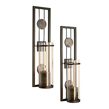 【中古】【輸入品・未使用】Danya B Set of Two Wall Sconces%カンマ% Metal Wall Decor%カンマ% Antique-Style Metal Sconce for Private and Office Use