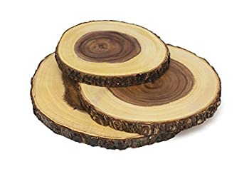 【中古】【輸入品・未使用】Lipper International 1040 Acacia Slab Boards with Bark No Feet (Set of 3)%ｶﾝﾏ% Brown by Lipper International