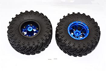 【中古】【輸入品・未使用】RCスペアパーツ Aluminium 6 Poles Beadlock With 22mm Hub & Nylon Wheels Frame With 2.2'' Tire & Foam Insert - 1Pr Blue