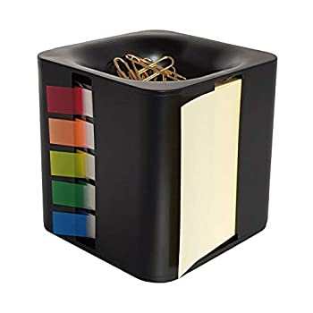 【中古】【インポート品・未当て嵌める】(Black) - All-In-One Pop-up Note \u0026 Roll Sticky Note Dispenser Assorted Index Flag Dispenser Paper Clip Tub Desk Organiser (Black)