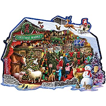 【中古】【輸入品・未使用】Bits and Pieces - 750ピース形ジグソーパズル 大人用 - クリスマス納屋 - 750ピース サンタ 冬休み アーティスト ラリー・ジョーンズ