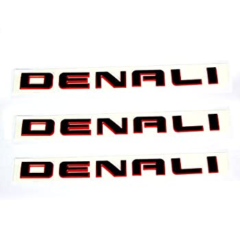 【中古】【輸入品・未使用】Yoaoo 3?x OEM DenaliレッドラインエンブレムバッジネームプレートforユーコンSierra Terrain朱書き