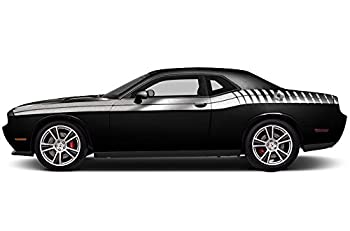 【中古】【輸入品・未使用】Factory Crafts グラデーションストライプグラフィックキット ビニールデカールラップ Dodge Challenger 2011-2018対応 - シルバー