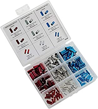 【中古】【インポート品・未当て嵌める】Jagwire ハウジングエンドキャップコンボキット 赤いこと/しろがね色/青みアロイ