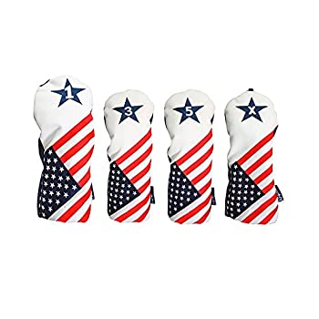 【中古】【輸入品・未使用】USA 1、3、5、Xヘッドカバーパトリオットゴルフ2016ヴィンテージレトロ愛国ドライバーフェアウェイウッドヘッドカバーFitsすべてモダンフェアウ