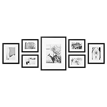 【中古】【インポート品・未当てはめる】Black Solid Wood Wall Frame set with Usable Artwork%ｶﾝﾏ% Set of 7 by Pinnacle
