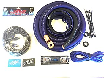 【中古】【インポート品・未当て嵌める】厚地の外套大きさ 1/0 Ga CCA AWG アンプリファイアー一揃いの道具 捻じれRCA青色黒いこと 完膚なきまで天の原御機嫌