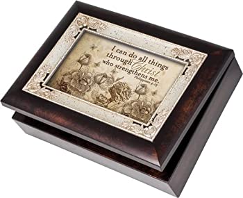 【中古】【輸入品・未使用】I Can Do All Things BurlwoodイタリアスタイルMusicalジュエリーボックスPlays Amazing Grace