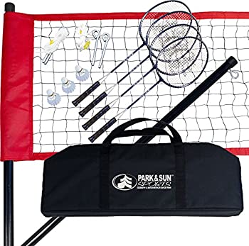 【中古】【インポート品・未当て嵌める】Park \u0026amp; Sun Sports 携帯型 アウトドア バドミントンネットシステム キャリーバッグと付属品属する 運動競技続きもの