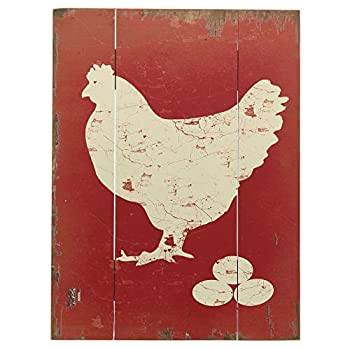 【中古】【インポート品・未当て嵌める】Barnyard Designs白いことHen Laying Fresh Eggsレトロヴィンテージ木製プラークバーサインカントリーホームインテリア15.75inx 11.75in