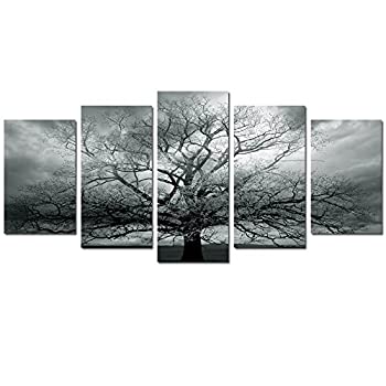 【中古】【輸入品・未使用】冬の大樹 写真プリント キャンバスアート 抽象画 ストレッチフレーム仕上げ 風景画 壁掛けアート 各パネルサイズ 12x24インチ 届いてすぐ飾れる|スカイマーケットプラス