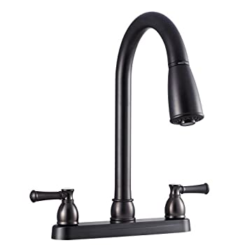 【中古】【輸入品・未使用】Dura Faucet (DF-PK350L-VB RV Non-Metallic Dual-Lever Pull-Down Kitchen Faucet (Venetian Bronze)