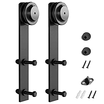 【中古】【輸入品・未使用】smartstandard i-shape Slidingバーンドアハードウェア(ブラック) (I形状ハンガー) 2pcs%ｶﾝﾏ% (I Shape Hangers) SDR2000IIBK 2｜スカイマーケットプラス