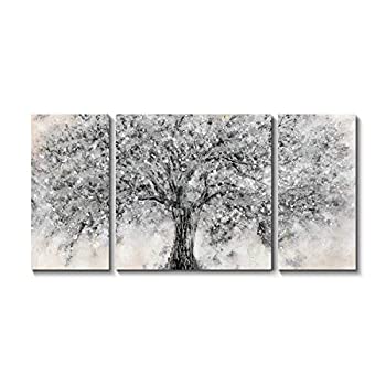 【中古】【輸入品・未使用】抽象的な木 キャンバスウォールアート カエデの絵画 リビング用キャンバスプリント (24インチ x 24インチ x 1パネル + 24インチ x 12インチ x 2｜スカイマーケットプラス