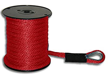 【中古】【インポート品・未当てはめる】5?/ 8?%ﾀﾞﾌﾞﾙｸｫｰﾃ% x 150?\u0027赤固形体参編みナイロンアンカーラインW / THIMBLE???Made インチ USA