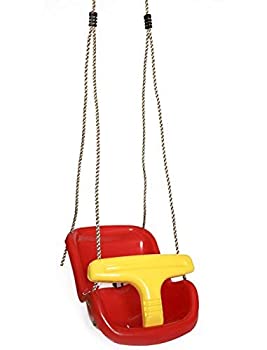 【中古】【輸入品・未使用】PLAYBERG 赤 プラスチック 赤ちゃんと幼児用スイングシート 吊り下げロープ付き