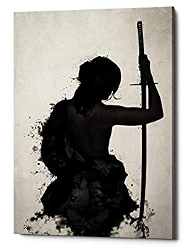 【中古】【輸入品・未使用】Cortesi Home 女性 Samurai-Onna Bugeisha ジークレー キャンバス ウォールアート 18インチ x 26インチ ブラック