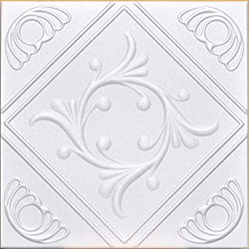【中古】【インポート品・未当て嵌める】White Styrofoam Ceiling Tile Anet (Package of 8 Tiles) - same as Diamond Wreath and R02
