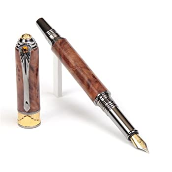 【中古】【インポート品・未当て嵌める】Art Deco筆???黒いことチタニウムand 22金???Thuya Burl