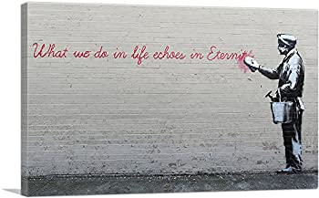 【中古】【輸入品・未使用】ARTCANVAS What We Do in Life Echoes in Eternity キャンバスアートプリント Banksy - 101.6cm x 66.04cm (深さ0.75インチ)