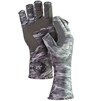 【中古】【輸入品・未使用】(Medium%ｶﾝﾏ% Grey Water Camo) - Fish Monkey UPF 50 Sun Protection Half Finger Guide Glove｜スカイマーケットプラス