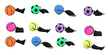 【中古】【輸入品・未使用】12 pcs Return Rubber Sport Ball on Nylon String with Wrist Band For Exercise or Play