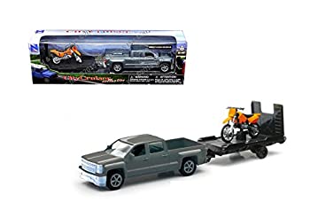 【中古】【輸入品・未使用】NewRay 1:32 シボレー シルバラード 1500 クルーキャブ トレーラー ダートバイク 19535A｜スカイマーケットプラス