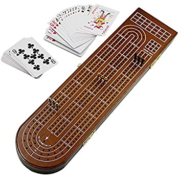 【中古】【輸入品・未使用】Juegoal Wood Cribbage Board Game Set 3 Tracks with Metal Pegs%ｶﾝﾏ% Cards%ｶﾝﾏ% Storage Area