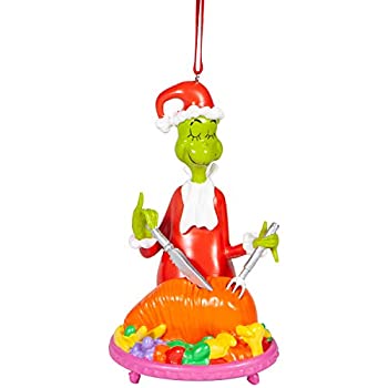 【中古】【輸入品・未使用】Department 56 Dr. Seuss The Grinch Cutting The Roast Beast ハンギングオーナメント 3.75インチ マルチカラー