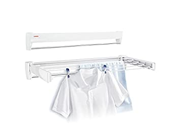 【中古】【輸入品・未使用】Leifheit 83201 Telefix 70 壁取り付け格納式物干しラック | 5本の物干しロッド | ホワイト